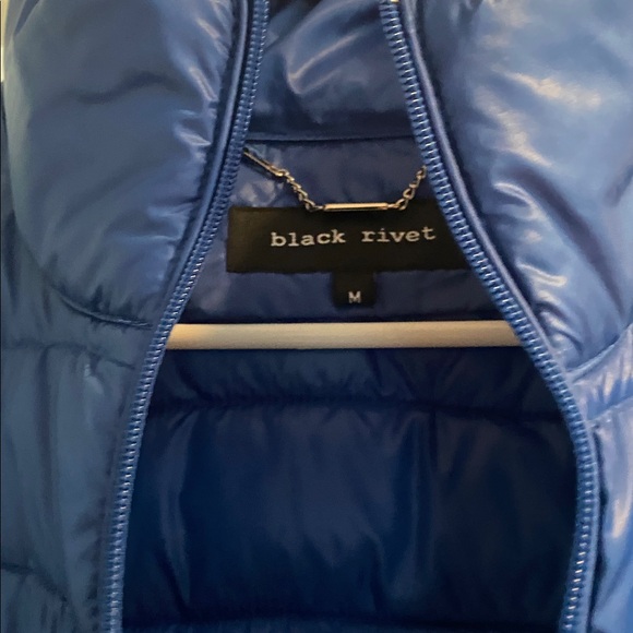 Black Rivet Navy Blue Quilted Puffer Jacket - Picture 2 of 3
